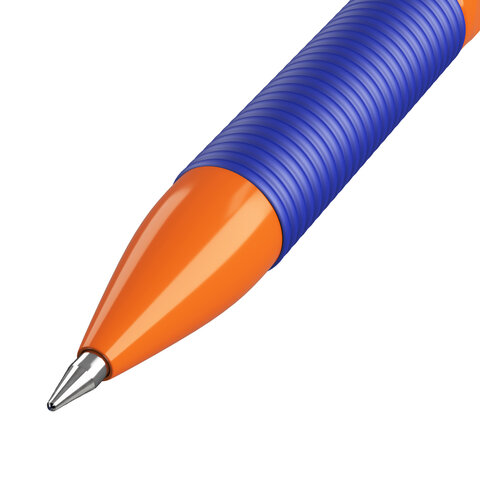 Ручка шариковая автоматическая с грипом ERICH KRAUSE "R-301 Orange", СИНЯЯ, узел 1,0 мм, линия письма 0,35 мм, 46762
