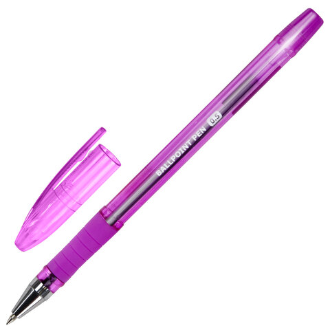 Ручка шариковая масляная с грипом "PASTEL", BRAUBERG, СИНЯЯ, стандартный узел 0,5 мм, линия письма 0,25 мм, 144488