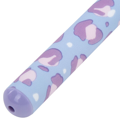 Ручка шариковая с принтом FUNSTER (ФАНСТЕР) STICK "CUTE ANIMALS", СИНЯЯ, SOFT TOUCH покрытие, узел 0,7 мм, линия письма 0,35 мм, 144387