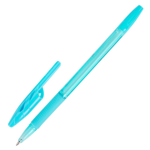 Ручки шариковые с грипом BRAUBERG "ULTRA GT PASTEL", НАБОР 4 ШТУКИ, СИНИЕ, узел 0,7 мм, линия 0,35 мм, 144533