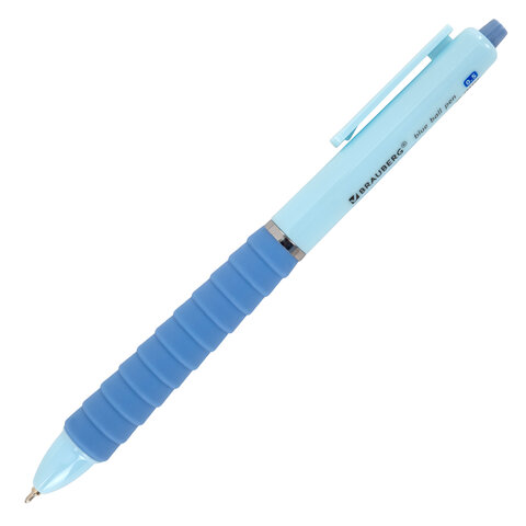 Ручка шариковая автоматическая С УДЛИНЕННЫМ ГРИПОМ BRAUBERG "MAXI LONG RT", СИНЯЯ, игольчатый узел 0,5 мм, линия письма 0,35 мм, 144457