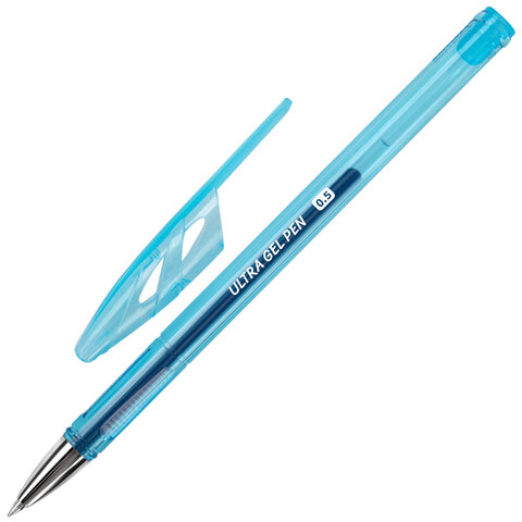 Ручки гелевые "BRAUBERG ULTRA GEL PASTEL", НАБОР 4 ШТУКИ, СИНИЕ, стандартный наконечник 0,5 мм, линия письма 0,35 мм, 144282