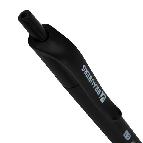 Ручка шариковая масляная автоматическая BRAUBERG "Extra Glide RT SOFT BLK", СИНЯЯ, игольчатый наконечник 0,7 мм, линия 0,5 мм, 144261