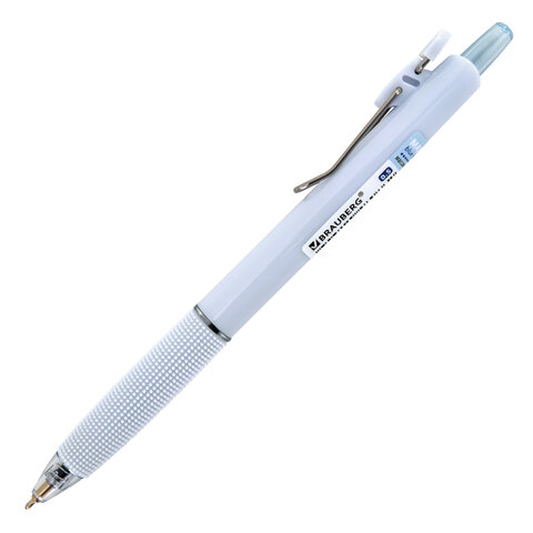 Ручка шариковая автоматическая С НЕСКОЛЬЗЯЩИМ ГРИПОМ BRAUBERG "MAXI FIT", СИНЯЯ, пишущий узел 0,5 мм, линия письма 0,35 мм, 144459