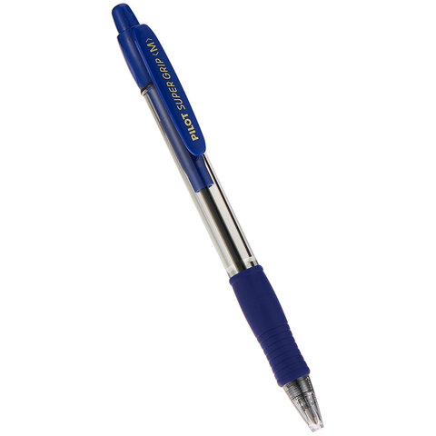 Ручка шариковая автоматическая с грипом PILOT Super Grip, СИНЯЯ, 1 мм, линия 0,27 мм, BPGP-10R-M L