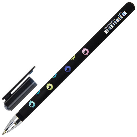 Ручка шариковая с принтом FUNSTER (ФАНСТЕР) STICK "BLACK CAT", СИНЯЯ, SOFT TOUCH покрытие, узел 0,7 мм, линия 0,35 мм, 144391
