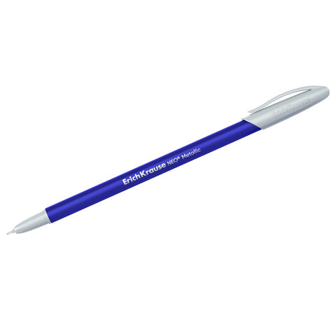 Ручка шариковая ERICH KRAUSE "Neo Stick Metallic", СИНЯЯ, корпус ассорти, узел 0,7 мм, 61009