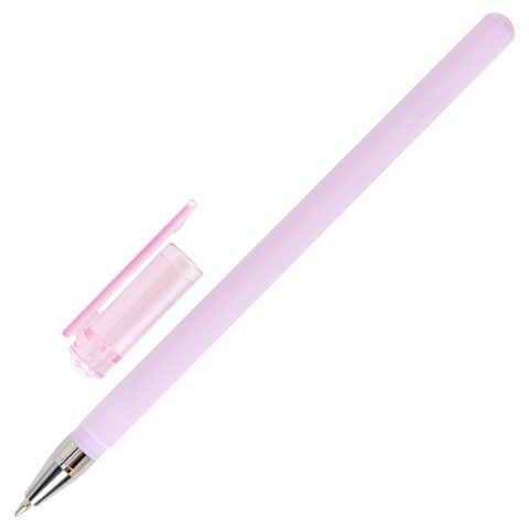 Ручки шариковые BRAUBERG "SOFT PASTEL", НАБОР 4 ШТУКИ, СИНИЕ, SOFT TOUCH покрытие, узел 0,7 мм, линия письма 0,35 мм, 144400